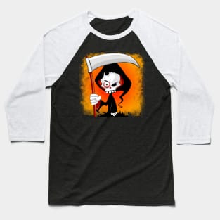 Grim Reaper Creepy Cartoon Character Baseball T-Shirt